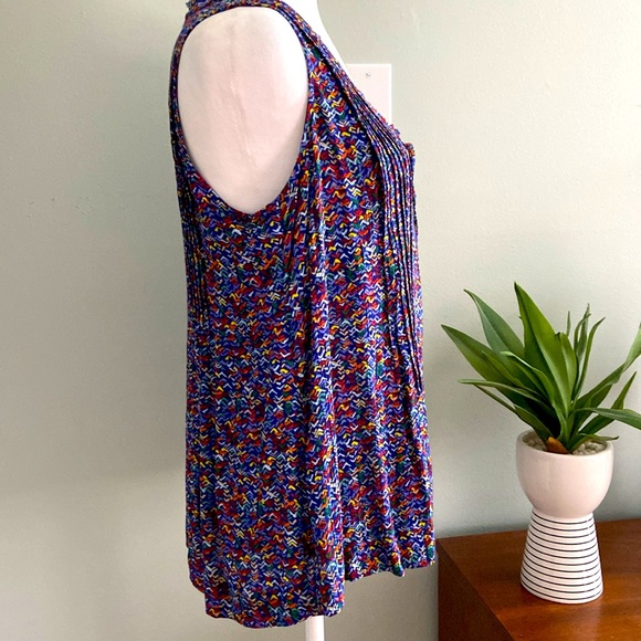 Anthropologie Light and Colorful Maeve Lila Confetti Pintuck Tank Size S… - Picture 5 of 8